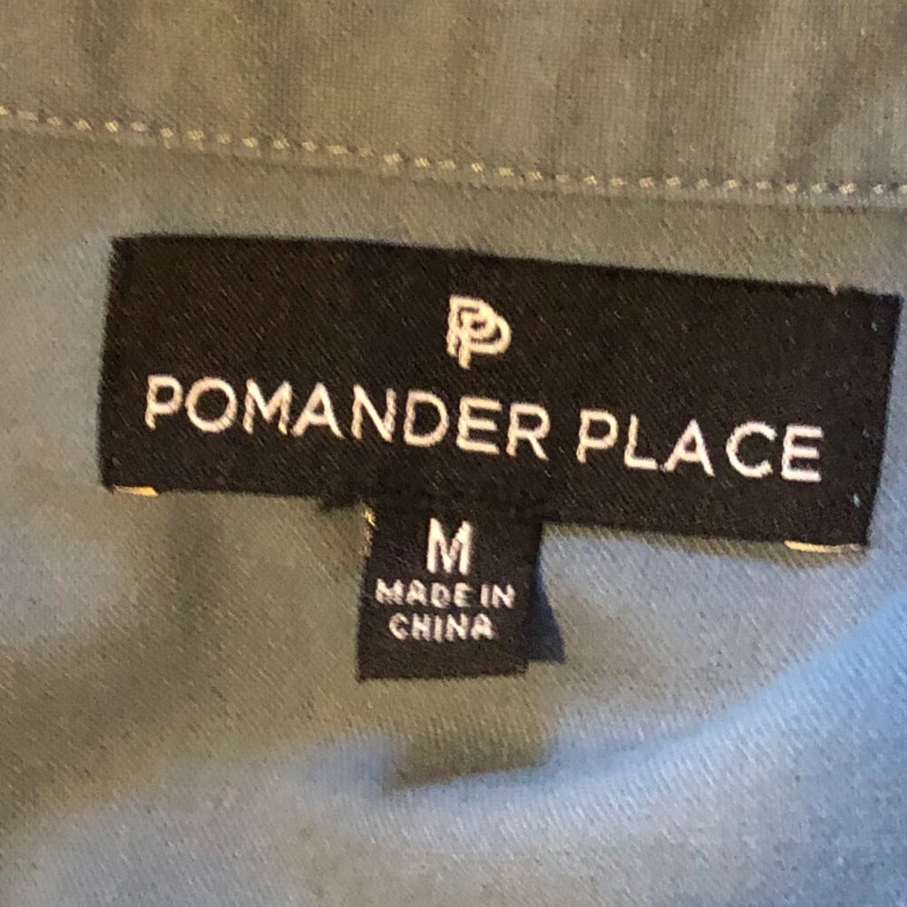 Pomander Place Tuckernuck blue white tiered linen blend dress - Picture 6 of 6